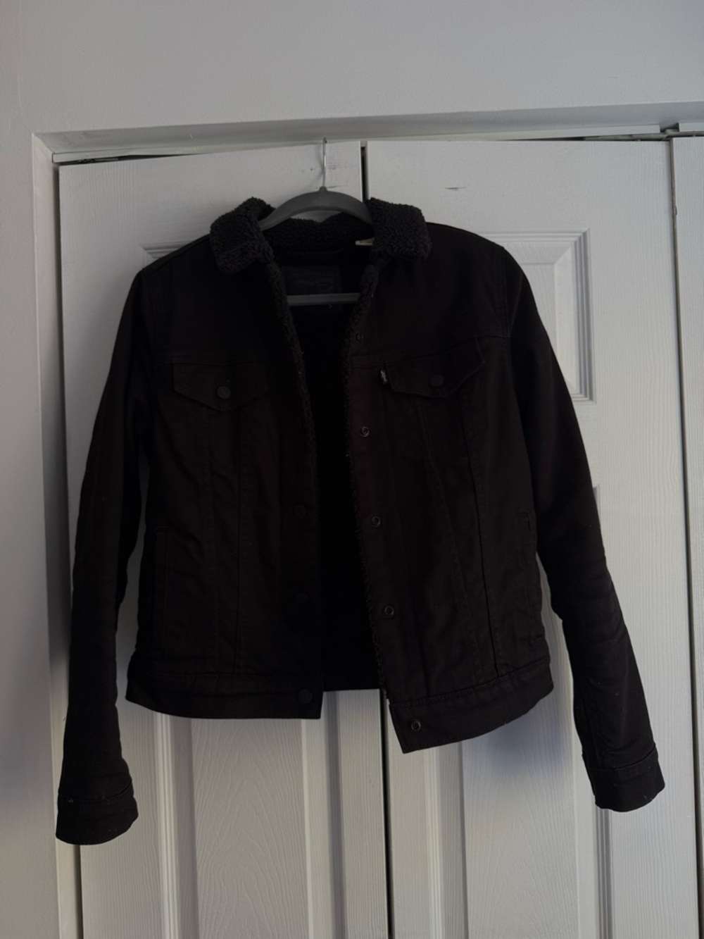 Levi's Black Sherpa Jacket with Branded Patch